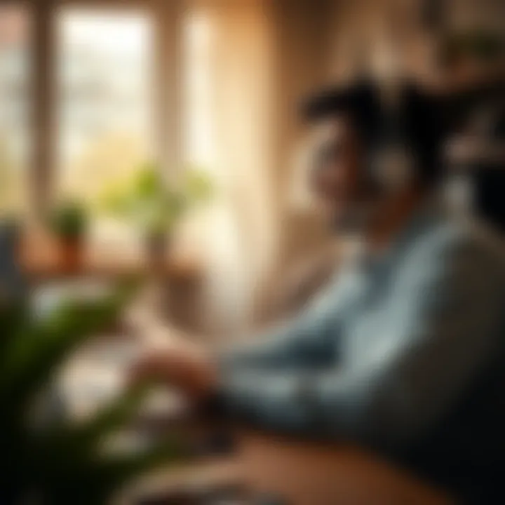 Freelance Opportunities at Home A person engaging in freelance work on a laptop