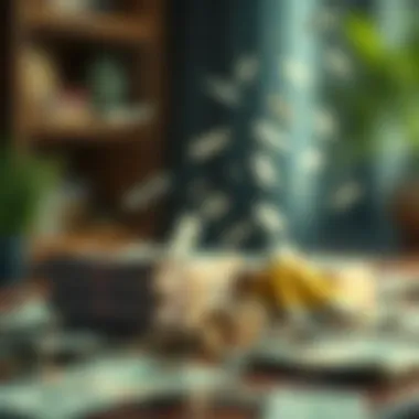 Understanding Passive Income Concepts Symbolic representation of passive income streams with money flowing