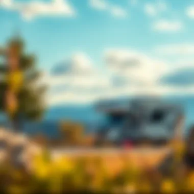 Exploring the Open Road with a Used RV A scenic view of a used RV parked in nature