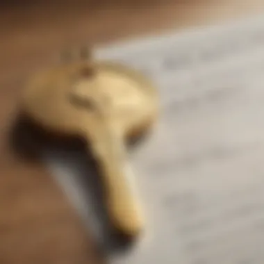 A close-up of a gold key resting on a will, symbolizing access and management