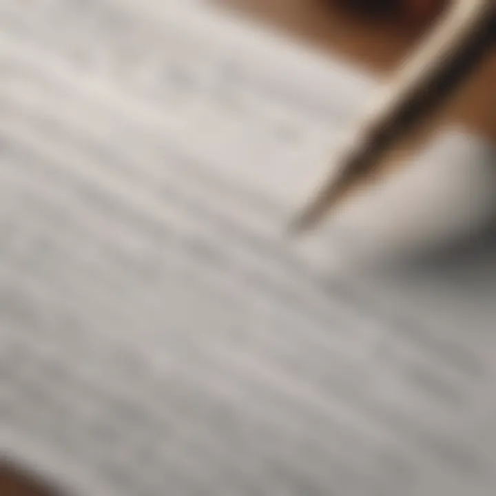 An intricate pen poised above a legal document representing a will