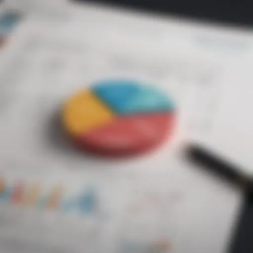 A visual representation of income tax with charts and graphs.