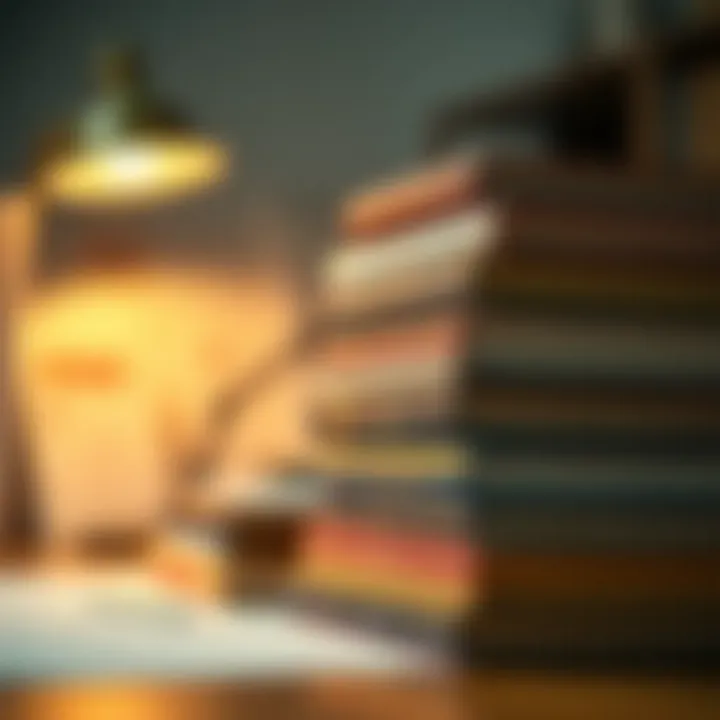 Essential Trading Literature A stack of influential trading books on a desk