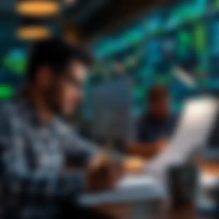 Crafting Strategies for Success A thoughtful strategy session with trading charts and notes