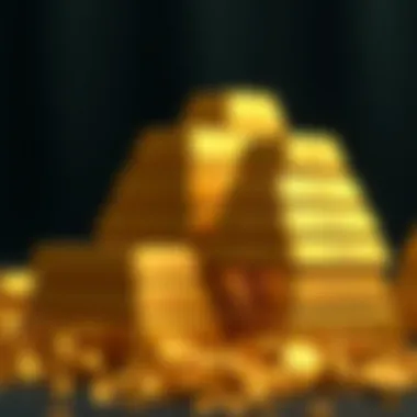 Elegant Stacking of Gold Bullion Gold bullion bars stacked elegantly
