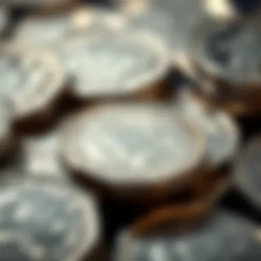 Lustrous Silver Coins A close-up of silver coins showcasing their luster