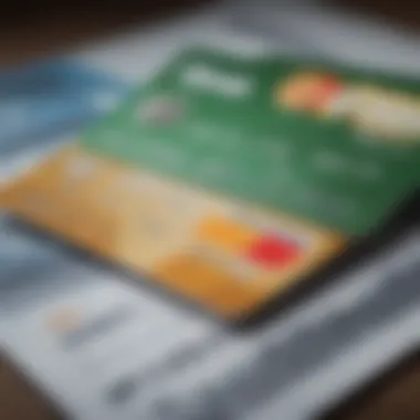 Close-up of a credit card and a financial statement.