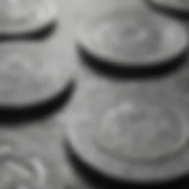Intricate Designs of APMEX Silver Coins Close-up of APMEX silver coins displaying intricate designs
