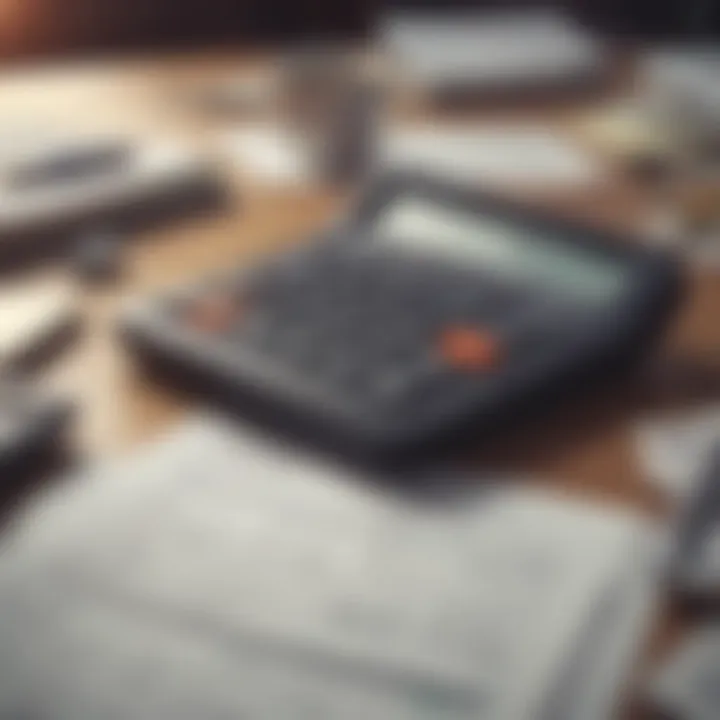 Calculator and financial reports on a desk