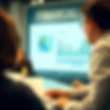 Presenting Financial Analysis An individual presenting financial analysis to a board