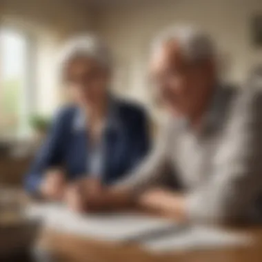 Financial Discussion Among Seniors Elderly couple discussing finances