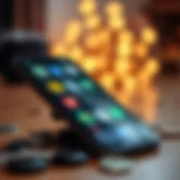 A smartphone displaying various money earning apps interface