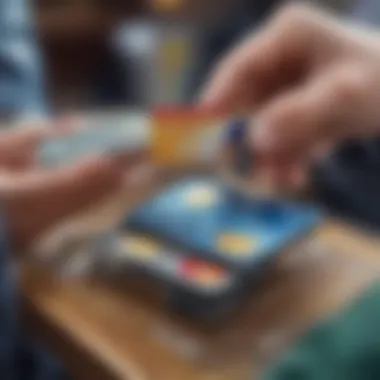 Joint credit card concept with two cards linked together