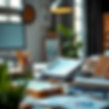 A serene workspace featuring budgeting tools and cash management resources