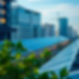 Renewable energy sources powering a city