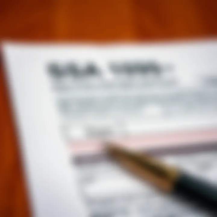 Sample Completed SSA 1099 Close-up of a completed SSA 1099 form