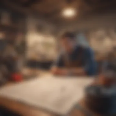 Crafting a Business Plan An artistic depiction of business planning