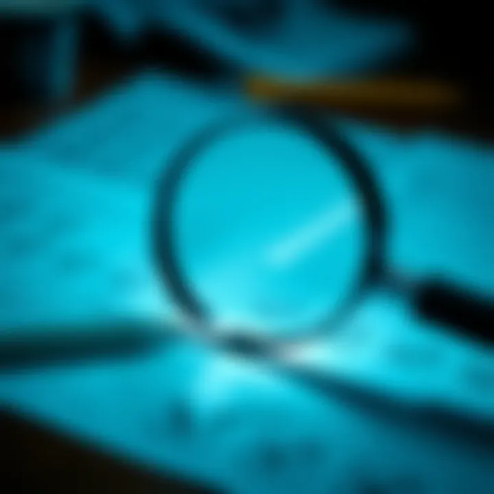 Exploring Background Checks Magnifying glass over documents symbolizing background checks