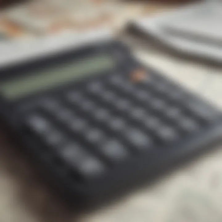 Calculator with financial documents