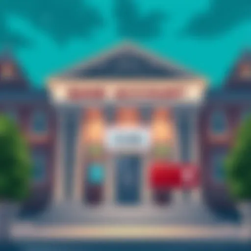 Understanding Bank Account Closure An illustration depicting a bank building with a sign indicating account closure.