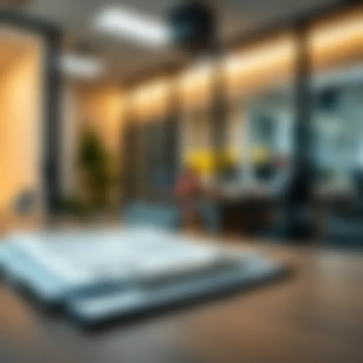 Office Environment with Licensing Documents A modern office environment with licensing documents on a desk