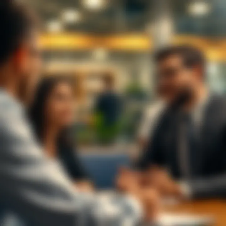 Discussion on Business Strategies A confident individual discussing business strategies with an advisor