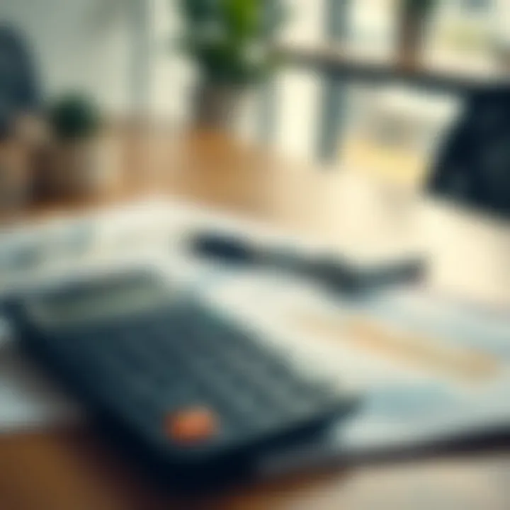 Calculating Financial Options A calculator and financial documents on a table