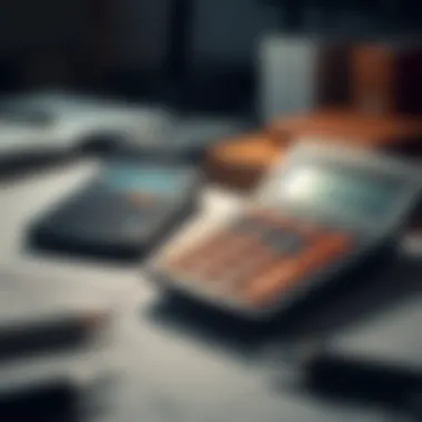 Tax Calculation Essentials Calculator and tax forms on a desk