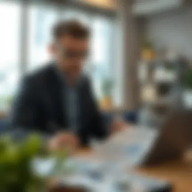 Evaluating Financial Health Business owner reviewing financial statements