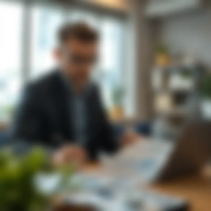 Evaluating Financial Health Business owner reviewing financial statements