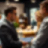 Engaging Conversations: Realtors and Loan Options A professional realtor discussing loan options with a client.