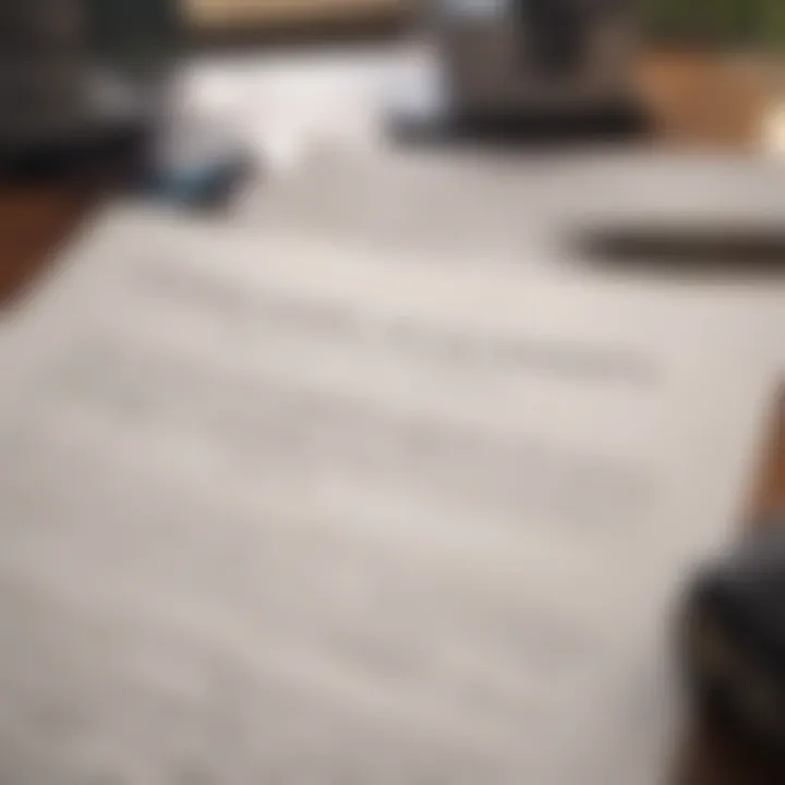 A close-up shot of rental property agreement documents on a table