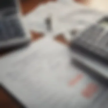 A calculator and financial documents on a desk