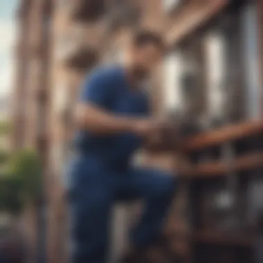 Maintenance professional repairing plumbing in an apartment