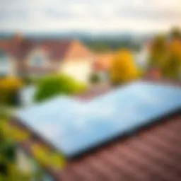 Solar panels mounted on a residential roof