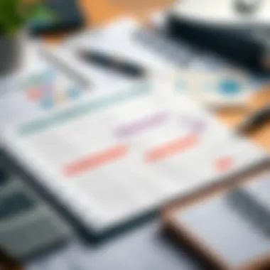 Effective Budget Planning Techniques A budget planner opened with financial tools around