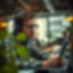 A freelance professional engrossed in work