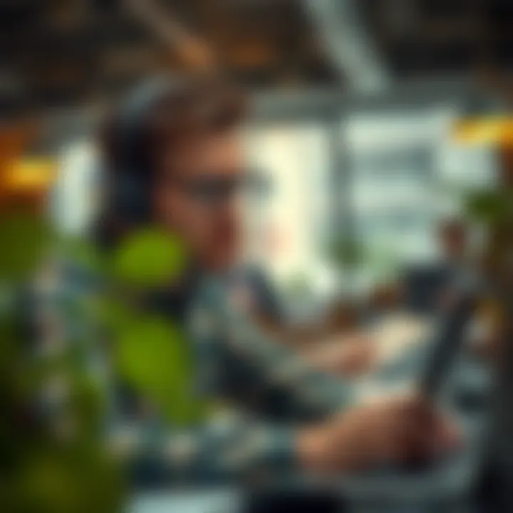 Exploring Freelance Opportunities A freelance professional engrossed in work