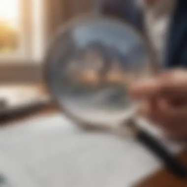 A magnifying glass over a contract, symbolizing careful review