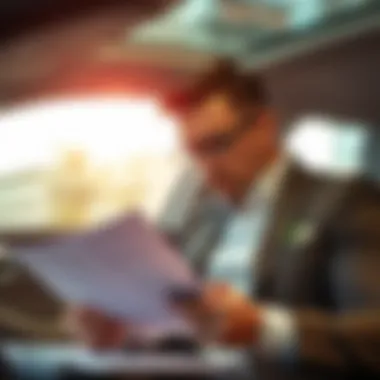 Informed Decision-Making in Insurance An individual reviewing insurance policy documents, emphasizing informed decision-making.