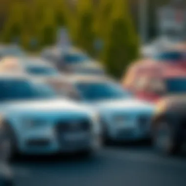 Diverse Vehicles and Insurance Needs A diverse group of vehicles parked safely, representing various car insurance needs.