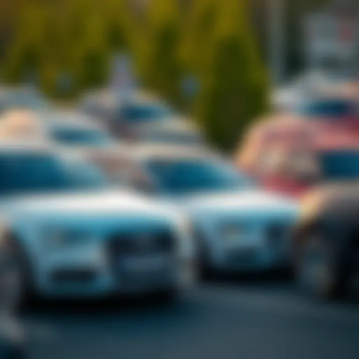 Diverse Vehicles and Insurance Needs A diverse group of vehicles parked safely, representing various car insurance needs.