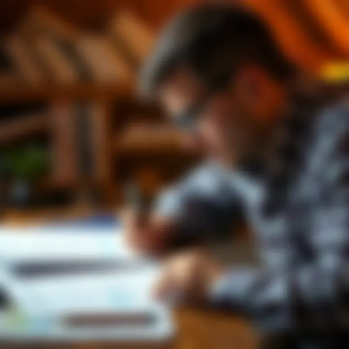 Crafting a Business Plan A close-up of a professional writer working on a business plan