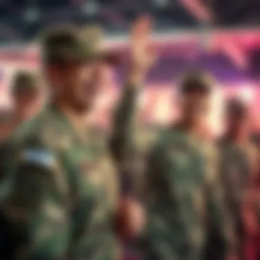 Celebrating Military Enlistment and Career Growth Military personnel celebrating a successful enlistment