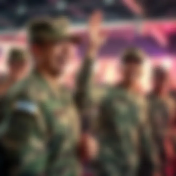 Celebrating Military Enlistment and Career Growth Military personnel celebrating a successful enlistment