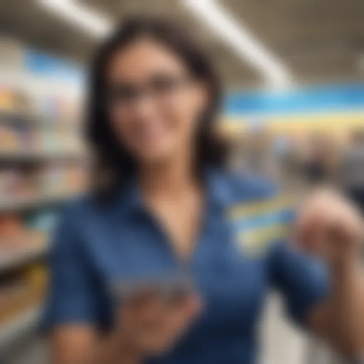 A business owner utilizing the Walmart Business Credit Card at a retail location